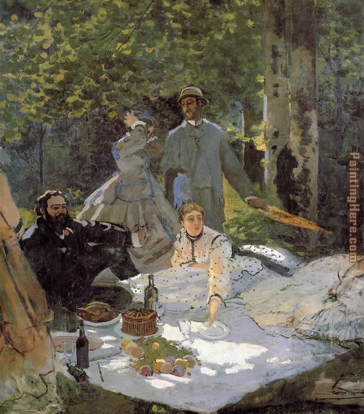 Luncheon on the Grass_ Center Panel painting - Claude Monet Luncheon on the Grass_ Center Panel art painting
